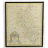 Map: An engraved map of Buckinghamshire after Robert Morden. Approx. 16 3/4" x 13 3/4" Please Note -