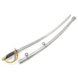 Militaria / Arms & Armour : a 20thC display cavalry sabre sword, the 34 1/4" curved steel blade with
