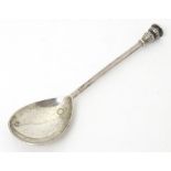 A silver seal top spoon hallmarked London 1960, maker C. F. Hancock & Co. Approx. 5 1/4" long Please
