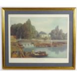After William Havell (1782-1857), Colour print, The Weir from Marlow Bridge. Titled under. Approx.