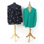 Vintage fashion / clothing: 2 men's jackets including a black and white patterned jacket by