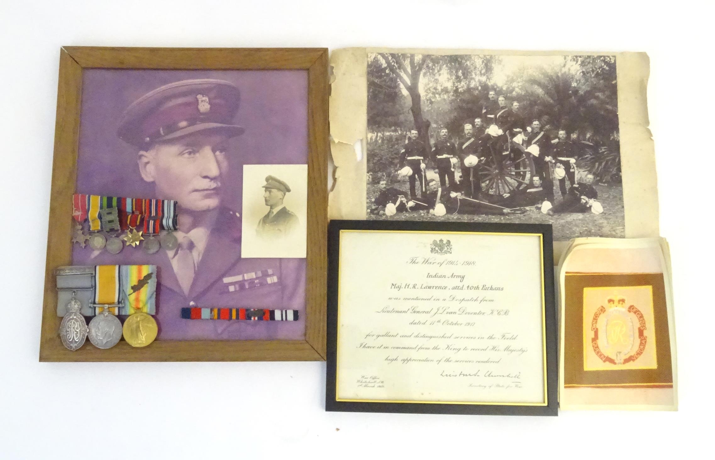 Militaria, a WWI / First World War / World War 1 / WW1 medal group to Major H R Lawrence, 40th - Image 4 of 19
