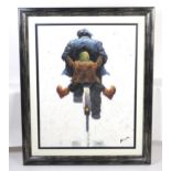Alexander Millar (b. 1960), Limited edition hand embellished print on canvas, A Wee Backy Doon the