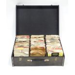 A mid to late 20thC record / vinyl transit case containing a quantity of 1960's / 1970's / 1980's