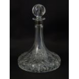 A mid to late 20thC cut glass ship's decanter by Thomas Webb, approx 11" tall Please Note - we do