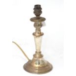 A silver plated table lamp Approx 10" tall Please Note - we do not make reference to the condition