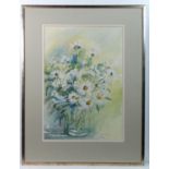 A 20thC watercolour titled Daises, signed Ann Manly. Approx. 29 1/2" x 22" Please Note - we do not