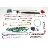 A quantity of assorted bead necklaces to include some Venetian glass beads Please Note - we do not