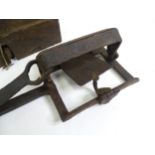 A quantity of antique animal traps, to include gin, pole and Fenn traps, a rabbit snare trap,