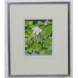 J Heath, 1979, Limited edition screen print, no. 8/12, Waterlilies, Signed, numbered and titled