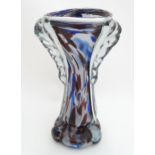 Art glass glass vase approx 11" high Please Note - we do not make reference to the condition of lots