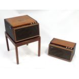 A mid 20thC Hacker Grenadier audio record player, with matching power amp and table stand, the table