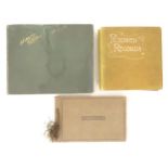 Three early 20th century photograph albums containing various family photos, portraits, cars,