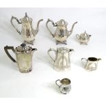 A quantity of assorted silver plated items to include coffee pot, milk jug, etc Please Note - we