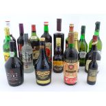 Eighteen assorted bottles of wines, spirits etc. to include Port, Sherry, Coffee Liqueur, Pimm's,