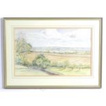 Harry Charlwood (1924-2001), Watercolour, The Ridgeway from Boars Hill, Oxford. Signed and dated (