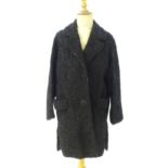 Vintage fashion / clothing: A beaver lamb / mouton fur style coat, button fastening to the front,