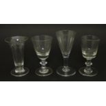 Four assorted Georgian and later drinking glasses. Tallest approx. 4 1/2" high (4) Please Note -