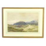 Edmund Morison Wimperis (1835-1900), Watercolour, A mountain landscape with cattle grazing and