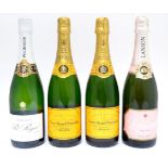 Champagne : Four assorted 750ml bottles of champagne comprising two bottles of Veuve Clicquot