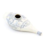 A 19thC blue and white pap boat / invalid feeder decorated with a chinoiserie landscape with