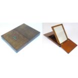 Militaria: a 19thC British Army artillery Officer's campaign mirror, the mahogany case enclosing a