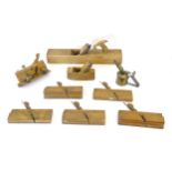 A quantity of late 19th / early 20thC woodworking / carpentry tools to include a plough plane,