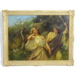 Robert Payton Reid (1859-1945), Oil on canvas, Young Bacchanalian lovers in a woodland scene. Signed