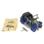 Toy: A West German Schuco tin plate clockwork car, Oldtimer Renault 6 CV 1922, no. 1230. With key