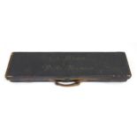 Militaria: a Victorian canvas and leather rifle motor case, the top inscribed 'C.C. Winn, Rifle