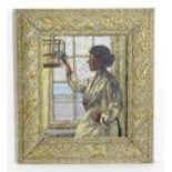 Indistinctly inscribed / attributed to Harold Harvey, Oil on board, A study of a girl with a