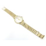 A 14ct gold cased Gentleman's Precimax 21 Jewels Incabloc wristwatch with a 9ct gold strap. Approx