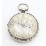 A Victorian silver cased pocket watch, hallmarked London 1856, maker David Lark. The movement signed