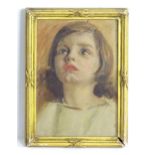 Early 20th century, Oil on canvas, A portrait of a young girl. Approx. 9 1/2" x 6 1/2" Please Note -