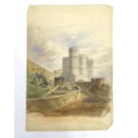 Henry Ashton (1801-1872), English Architect, Watercolour, A view of King Edward III's tower,