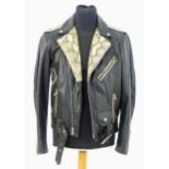 Vintage fashion / clothing: A men's leather and snake skin (python) jacket labelled Skinz by