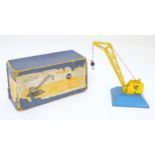 Toy: A Dinky Toys Goods Yard Crane, no. 752, with original box. Box approx. 4" x 8 1/2" x 4 1/2"