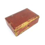 An Edward VII red leather covered despatch box with crowned Royal Cipher to top, by Wickwar & Co. of