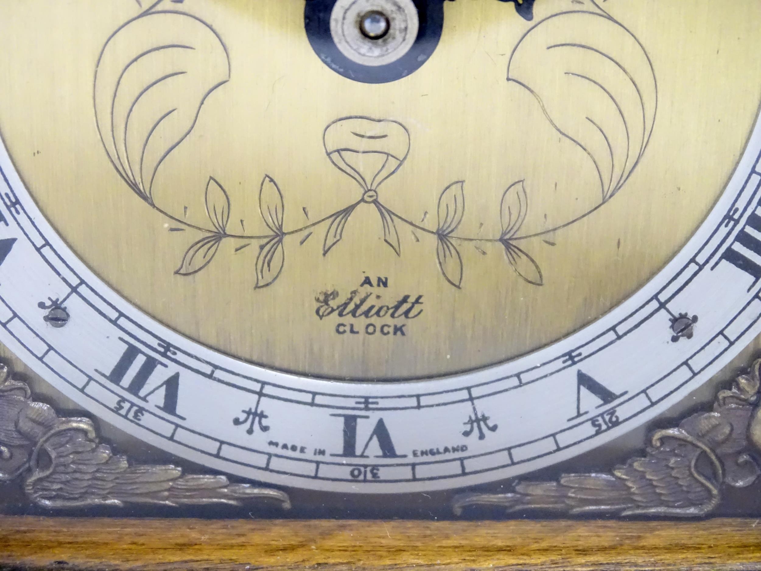 A 20thC walnut and burr walnut 'Elliot clock', the brass dial signed Alexander Clark Co Ltd and with - Image 7 of 10