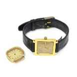 An 18ct gold cased Nivrel wristwatch with 17 jewel movement. The case approx. 1 1/8" wide Together