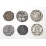 Coins / Tokens / Medallions : Six assorted to include two depicting George III, one depicting George