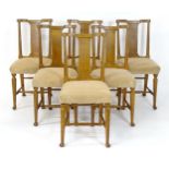 A set of six oak Arts and Crafts dining chairs, thought to be originally designed by Richard