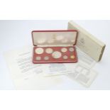 Coins: A proof set 1974 Commonwealth of the Bahamas, by The Franklin Mint. Contained within a fitted