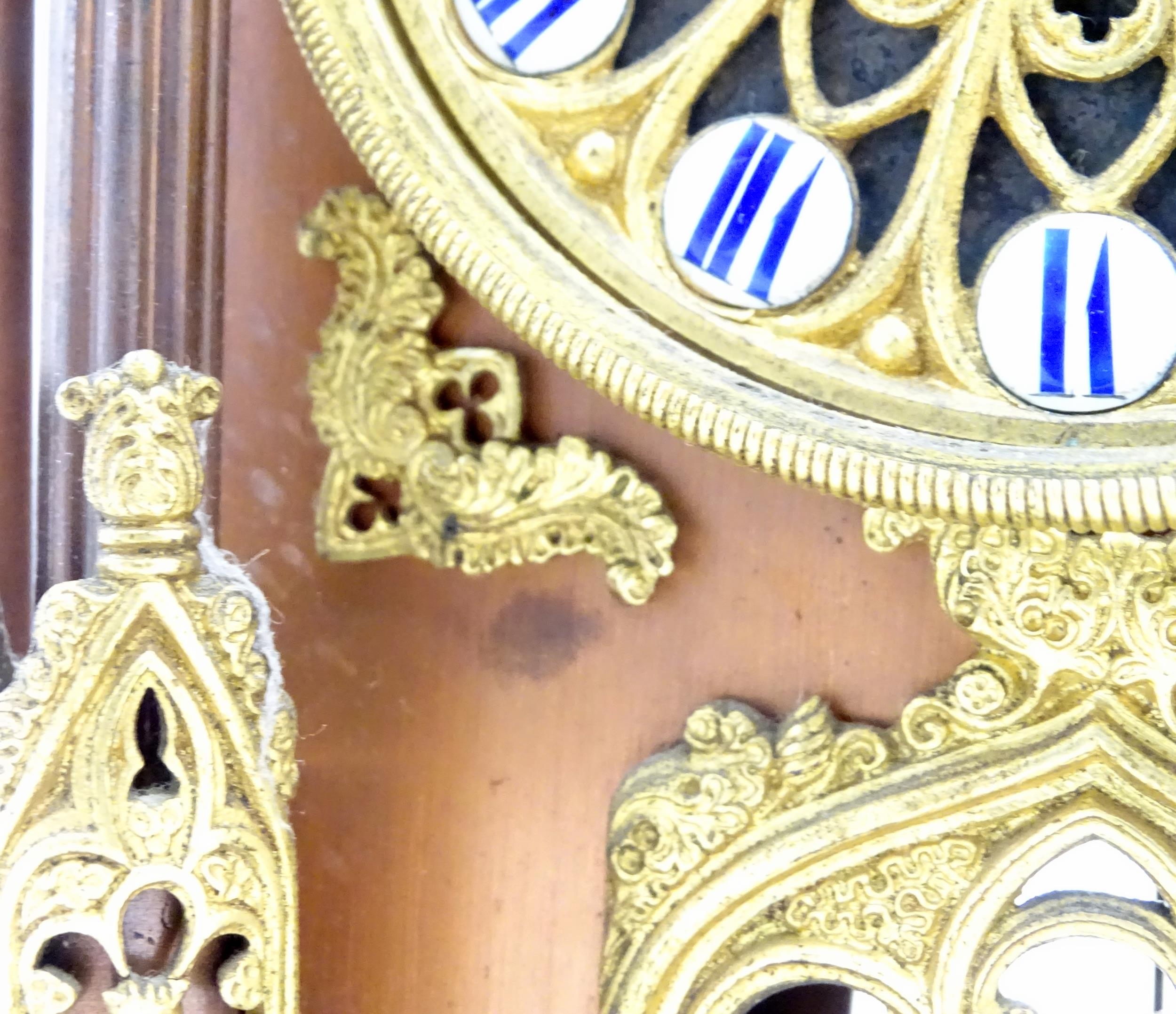 A French cathedral clock of gothic architectural design with ormolu mounts, having pointed finials - Image 12 of 16