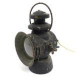 A lamp modelled from an old carbide railway lamp 13 1/2" Please Note - we do not make reference to