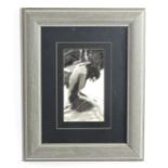 Debbie Lee, 20th century, Wash and charcoal, An abstract seated nude. Signed lower right. Approx.