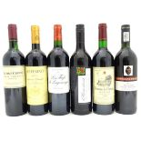 Red Wine : Six assorted 750ml bottles of red wine comprising Jacob's Creek Shiraz Cabernet 2004,