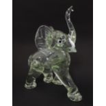 A vintage glass model of an elephant in the manner of Ercole Barovier. Approx 10 1/2" high Please