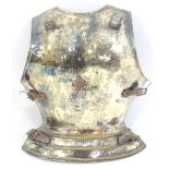 Militaria: a 20thC Papal Guard style armour breastplate with affixed tassets, constructed from