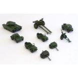 Toys: A quantity of Dinky Toys military vehicles comprising Armoured Car, model no. 670; Austin